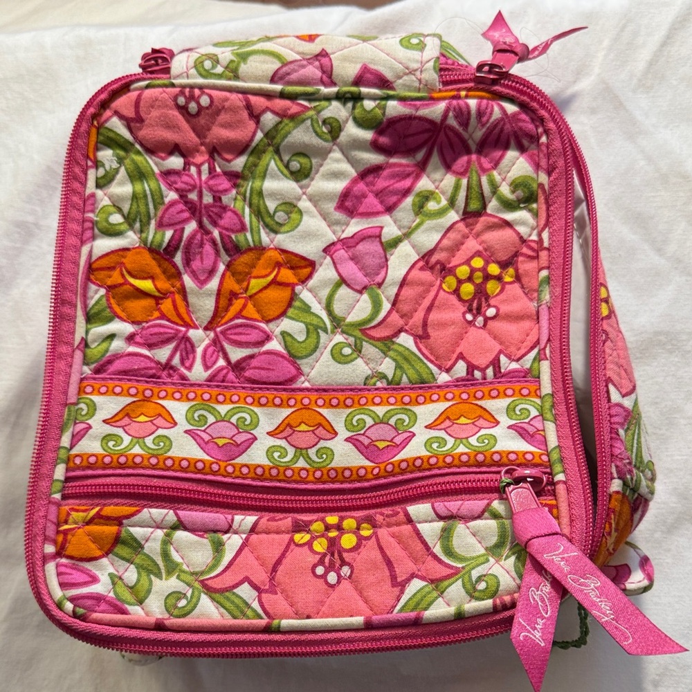 Vera Bradley Pink and Green Floral  lunch Bag